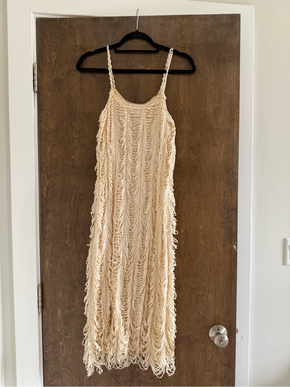 Prada Cream Crochet Midi Slip Dress